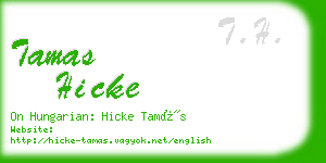 tamas hicke business card